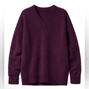 LAUDE The Label 100% Alpaca Oversized V-Neck Sweater; Handmade in Peru; NWOT